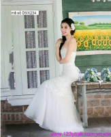 Đầm cô dâu cúp ngực thắt dây váy lưới xòe xinh đẹp DMX234
