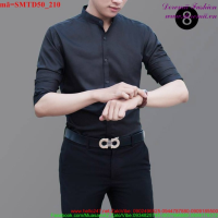 Áo sơ mi nam cổ trụ tay dài phong cách Hàn Quốc lịch lãm SMTD50