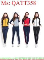 Sét thể thao nữ áo khoác ghép màu phối quần dài trẻ trung QATT358