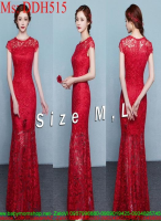 Đầm maxi dự tiệc màu đỏ sang trọng thiết kế vải ren thời trang DDH515