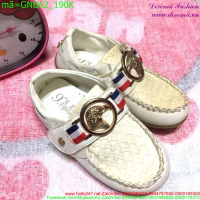Giày mọi baby 3 sọc màu trắng đáng yêu sành điệu GNBA2