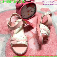 Giày baby quai hậu màu hồng chấm bi đáng yêu cho bé GNBA20