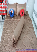Bộ drap giường màu nâu chất liệu phi lụa cao cấp Drap1