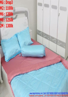 Bộ drap giường trọng bộ có gói màu xanh đẹp Drap3
