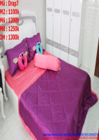 Bộ drap giường màu tím phối hồng cho không gian lãng mạn Drap7