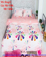 Bộ dra giường họa tiết hoa văn màu nổi bật Drap12