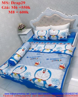 Bộ dra giường hình mèo máy doremon siêu đáng yêu Drap29