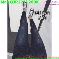 Quần jean nữ lưng cao sờn nhẹ QJR221(Q9)