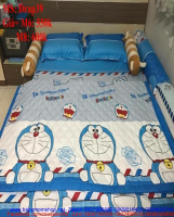 Bộ dra giường kèm mền và áo gối hình mèo máy doremon Drap39