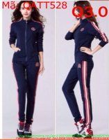 Bộ thể thao nữ áo khoác dài tay và quần dài soc thời trang QATT528