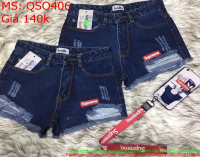 Quần jean short nữ Supreme xanh đậm thời trang QSO406