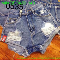 Quần jean short nữ lưng cao màu xanh bạc  rách cực xinh QSO420