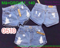Quần jean short nữ rách lai màu xanh nhạt cá tính QSOC431