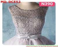 Đầm cô dâu xòe phối ren sành điệu kèm thắt lưng eo DCE52