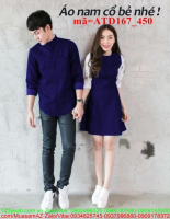 Sét áo váy cặp đôi tay phối ren xinh iu ATD167