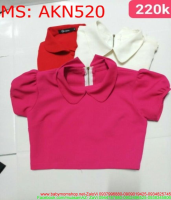 Áo kiểu nữ cổ sen màu hồng dễ thương AKN520