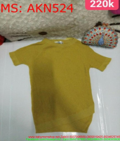 Áo kiểu nữ len vàng ngắn tay ôm dáng đẹp AKN524