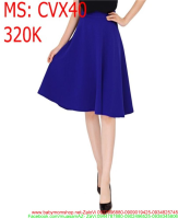 Chân váy xoè màu xanh coban xinh đẹp thời trang CVX40