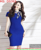 Đầm dự tiệc ôm body xanh trơn xinh đẹp thời trang DS393