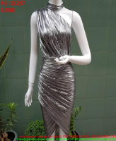 Đầm dự tiệc ôm body vải ánh kím đắp chéo thời trang DCE97
