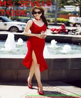 Sét áo 2 dây phối chân váy xẻ tà màu đỏ thời trang nổi bật SEV618
