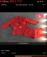 Sét áo kiểu vest phối quần short đỏ nổi bật JR175